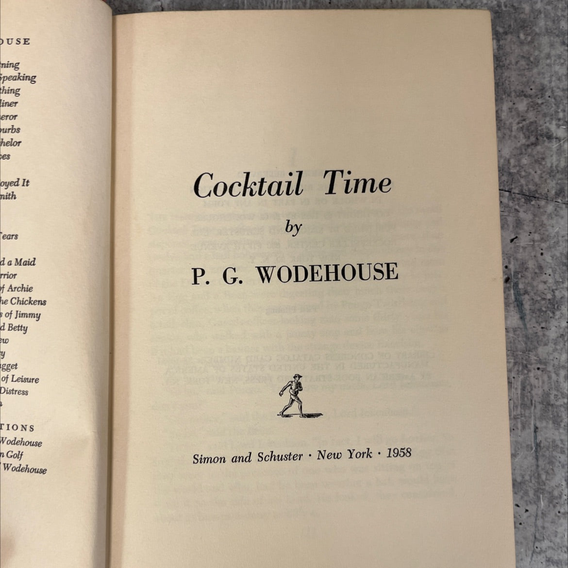 cocktail time book, by p. g. wodehouse, 1958 Hardcover, First Edition, Vintage image 2