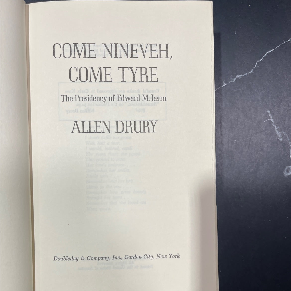 come nineveh, come tyre book, by allen drury, 1973 Hardcover image 2