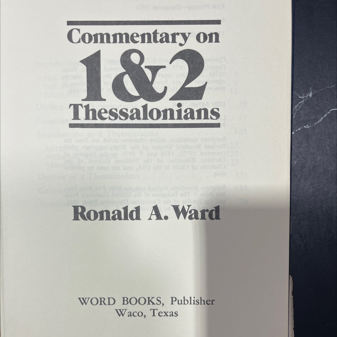 commentary on 1 and 2 thessalonians book, by ronald a. ward, 1976 Hardcover image 2