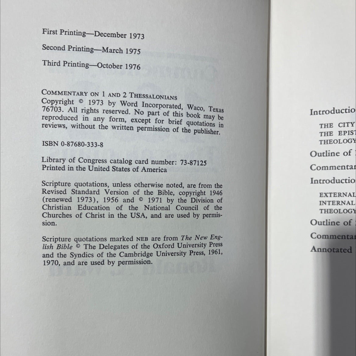 commentary on 1 and 2 thessalonians book, by ronald a. ward, 1976 Hardcover image 3