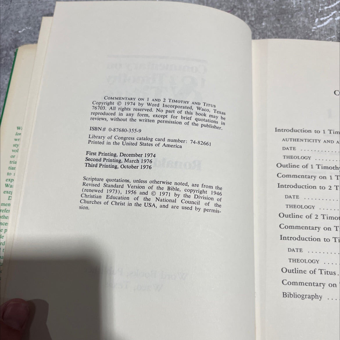 commentary on 1 and 2 timothy and titus book, by ronald a. ward, 1974 Hardcover image 3