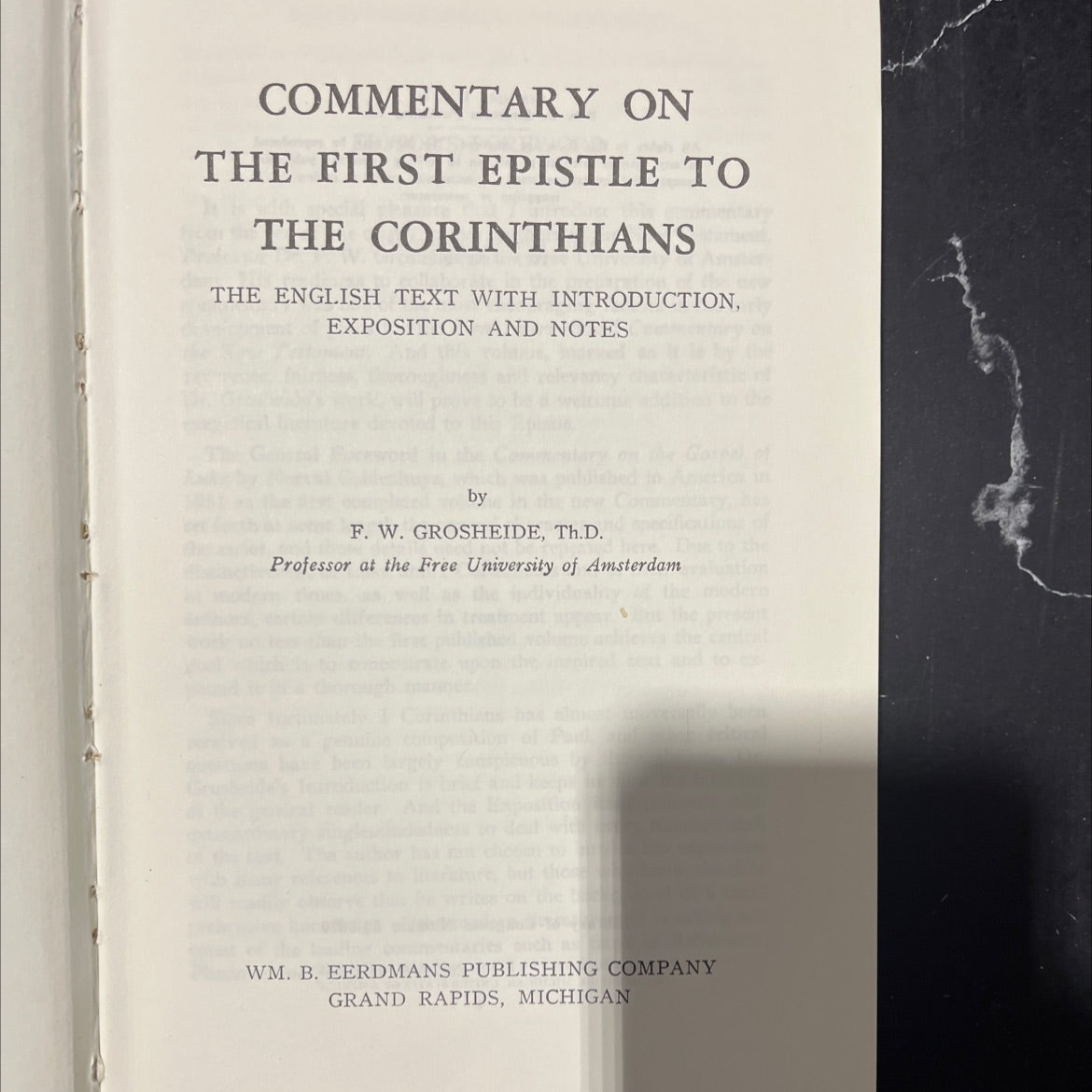 commentary on the first epistle to the corinthians the english text with introduction, exposition and notes book, by F. image 2