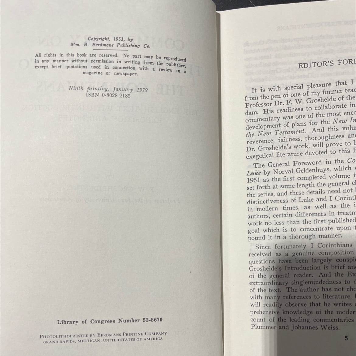 commentary on the first epistle to the corinthians the english text with introduction, exposition and notes book, by F. image 3