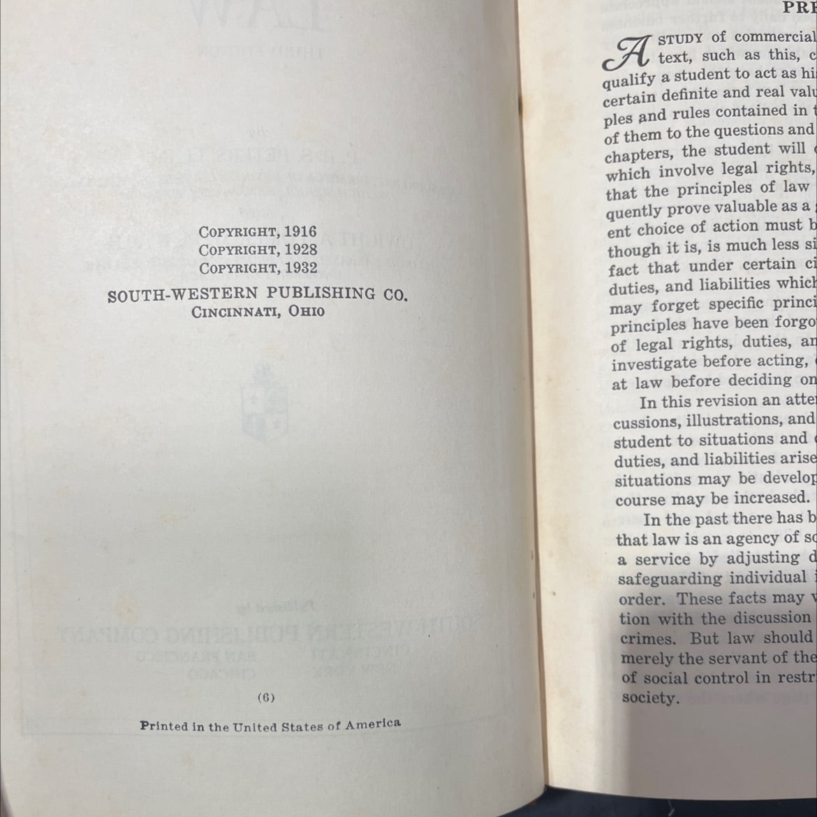 commercial law book, by p. b. s. peters, dwight a. pomeroy, 1932 Hardcover image 3