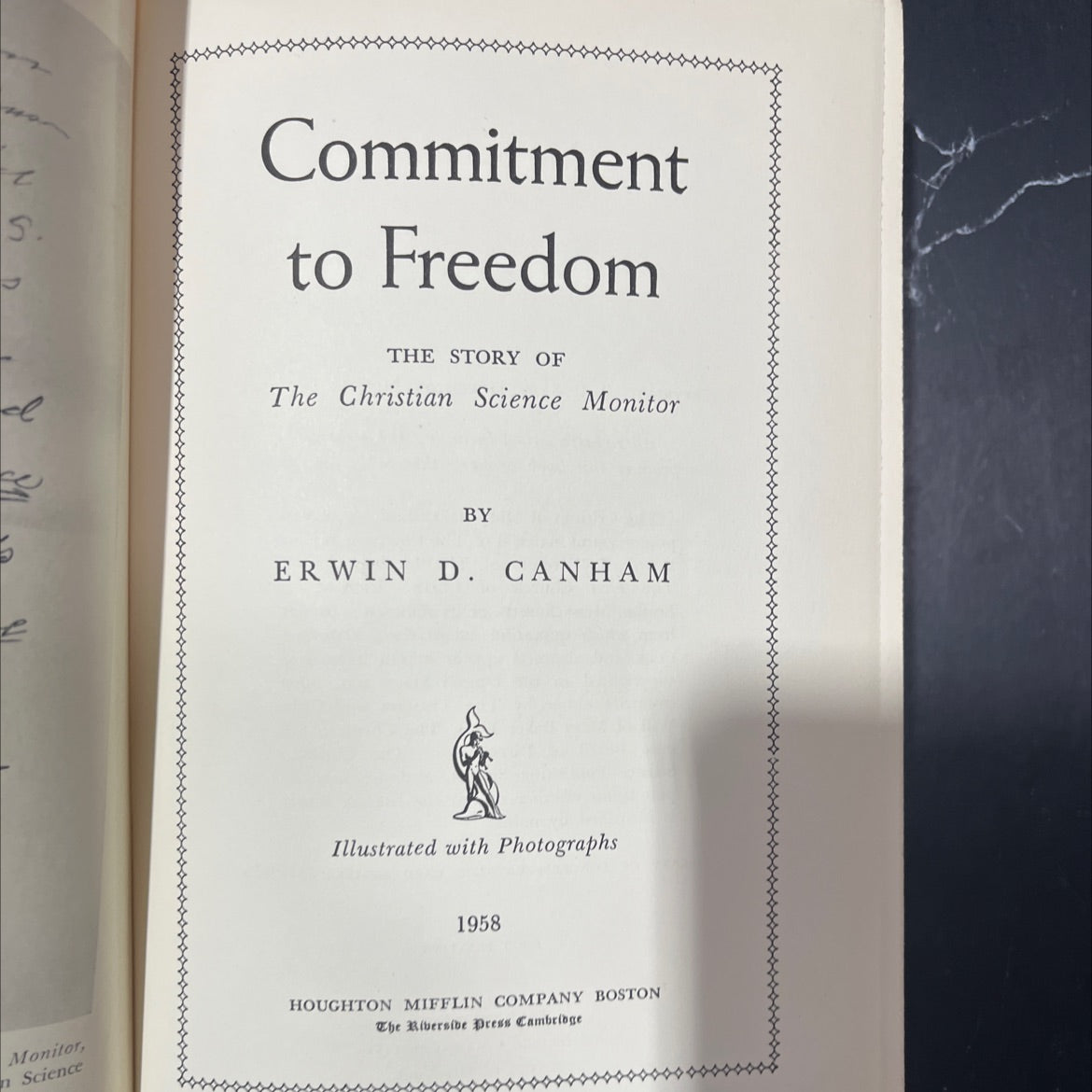 commitment to freedom the story of the christian science monitor book, by erwin d. canham, 1958 Hardcover image 2
