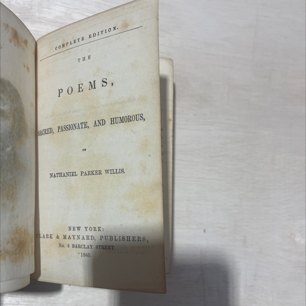 complete edition. the poems, sacred, passionate, and humorous, or nathaniel parker willis book, by nathaniel parker image 2