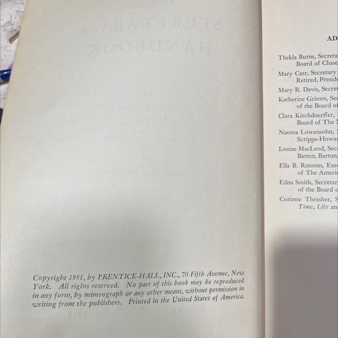 complete secretary's handbook book, by lillian doris, 1951 Hardcover image 3