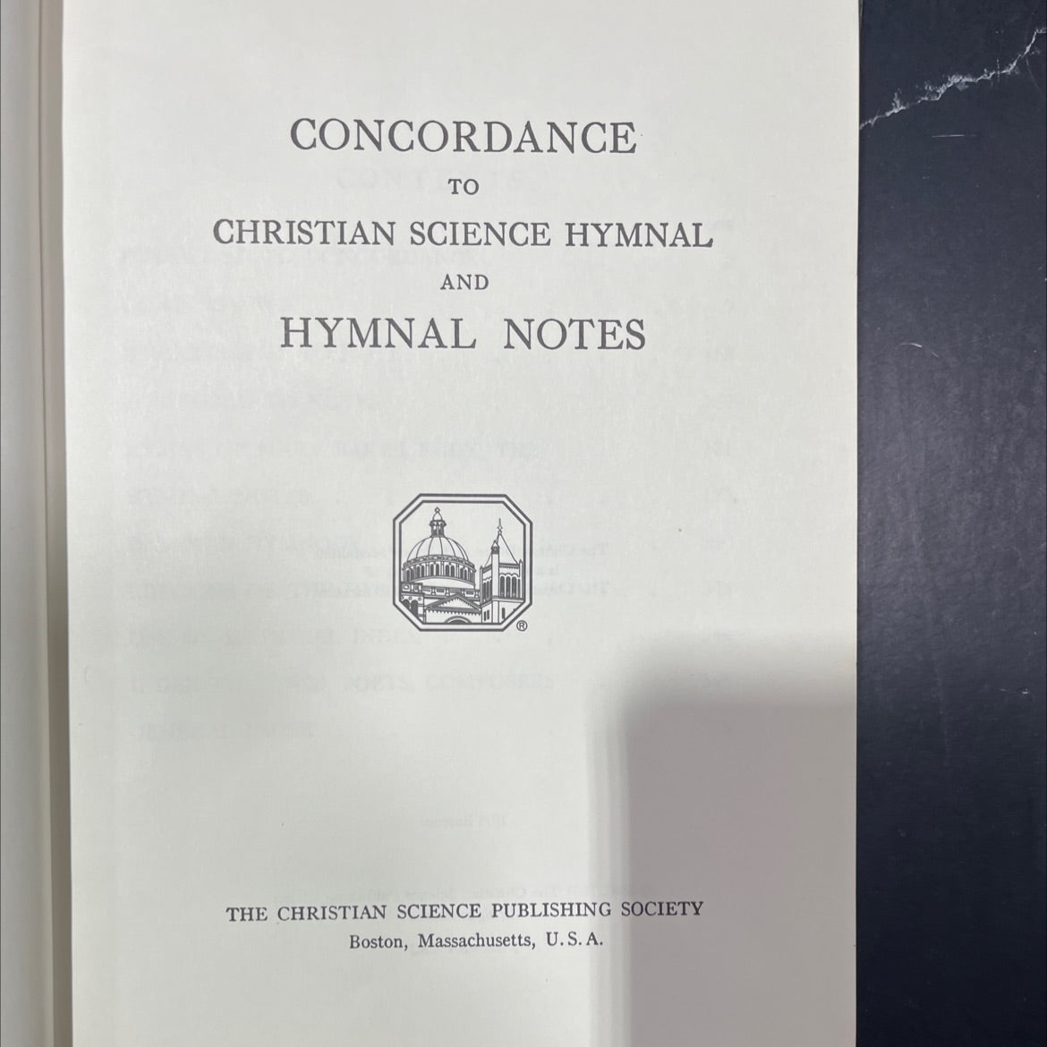 concordance to christian science hymnal and hymnal notes book, by unknown, 1975 Hardcover image 2