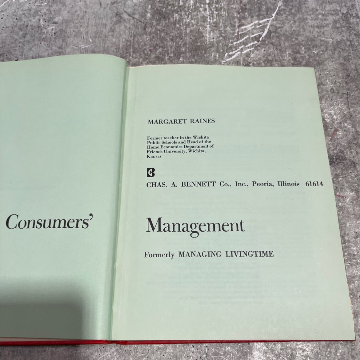 consumers' management book, by margaret raines, 1973 Hardcover image 2