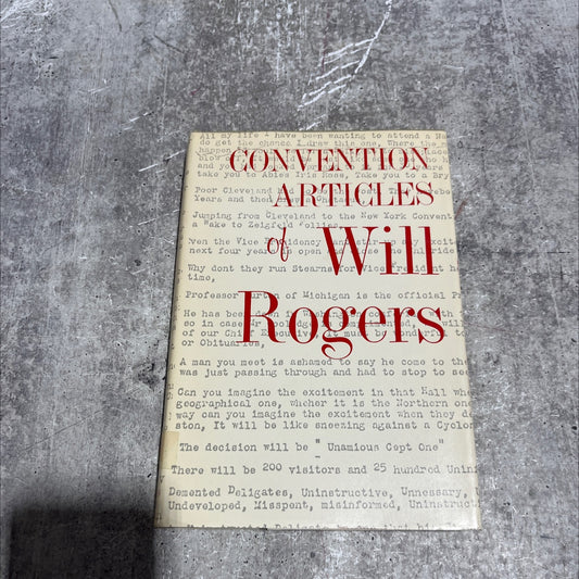 convention articles book, by will rogers, 1976 Hardcover image 1