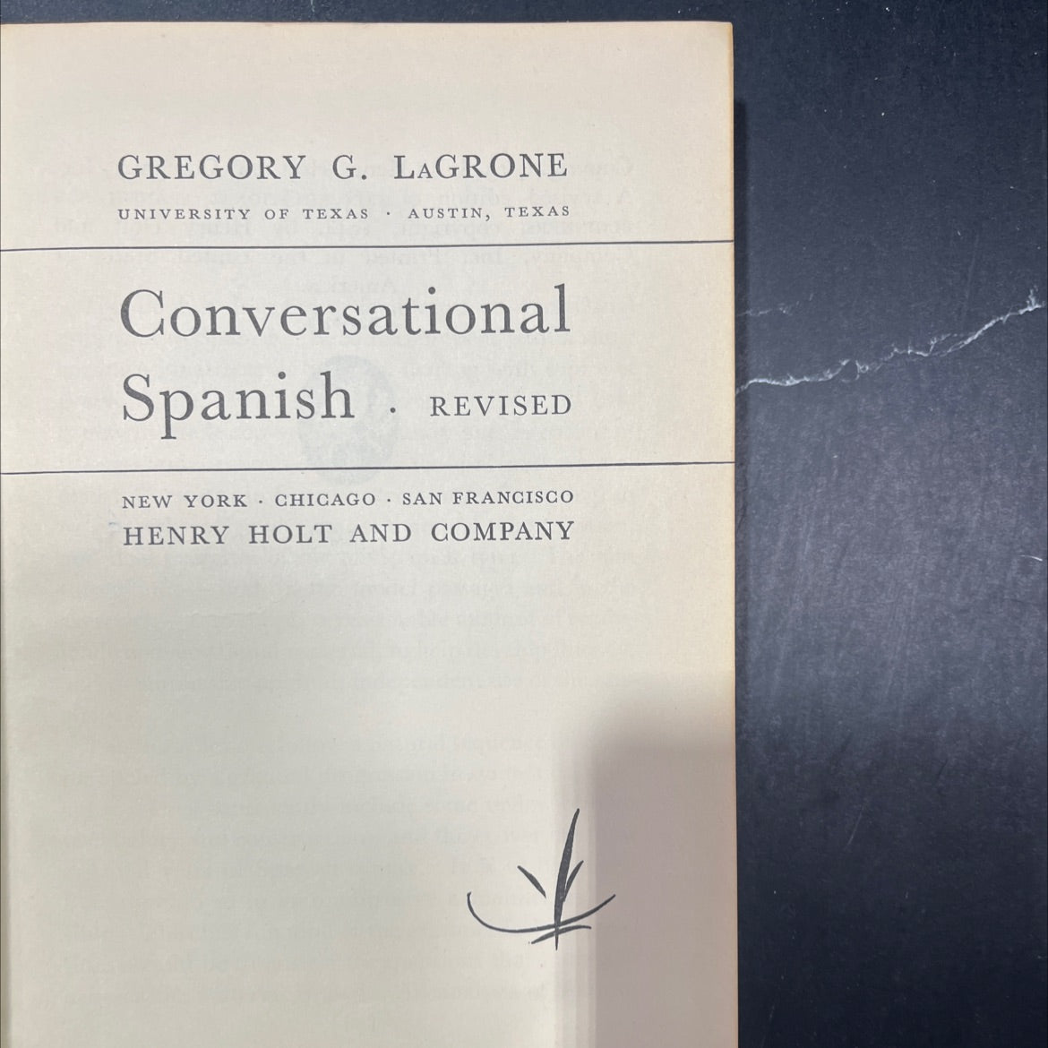conversational spanish book, by gregory g. lagrone, 1948 Hardcover image 2