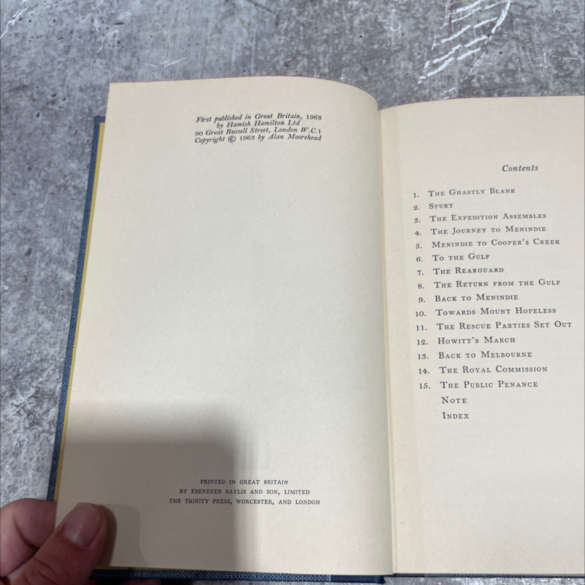 cooper's creek book, by alan moorehead, 1969 Hardcover image 3