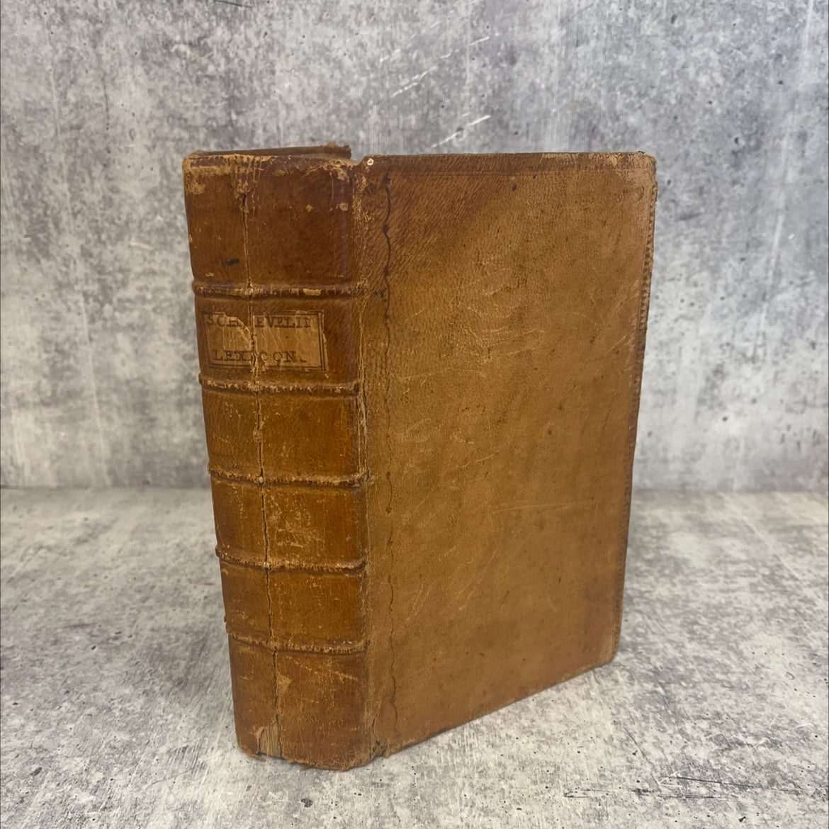 cornelius schrevelius manual lexicon greek-latin and latin-greek book, by joseph hill, 1774 Leather, Rare, Antique image 1