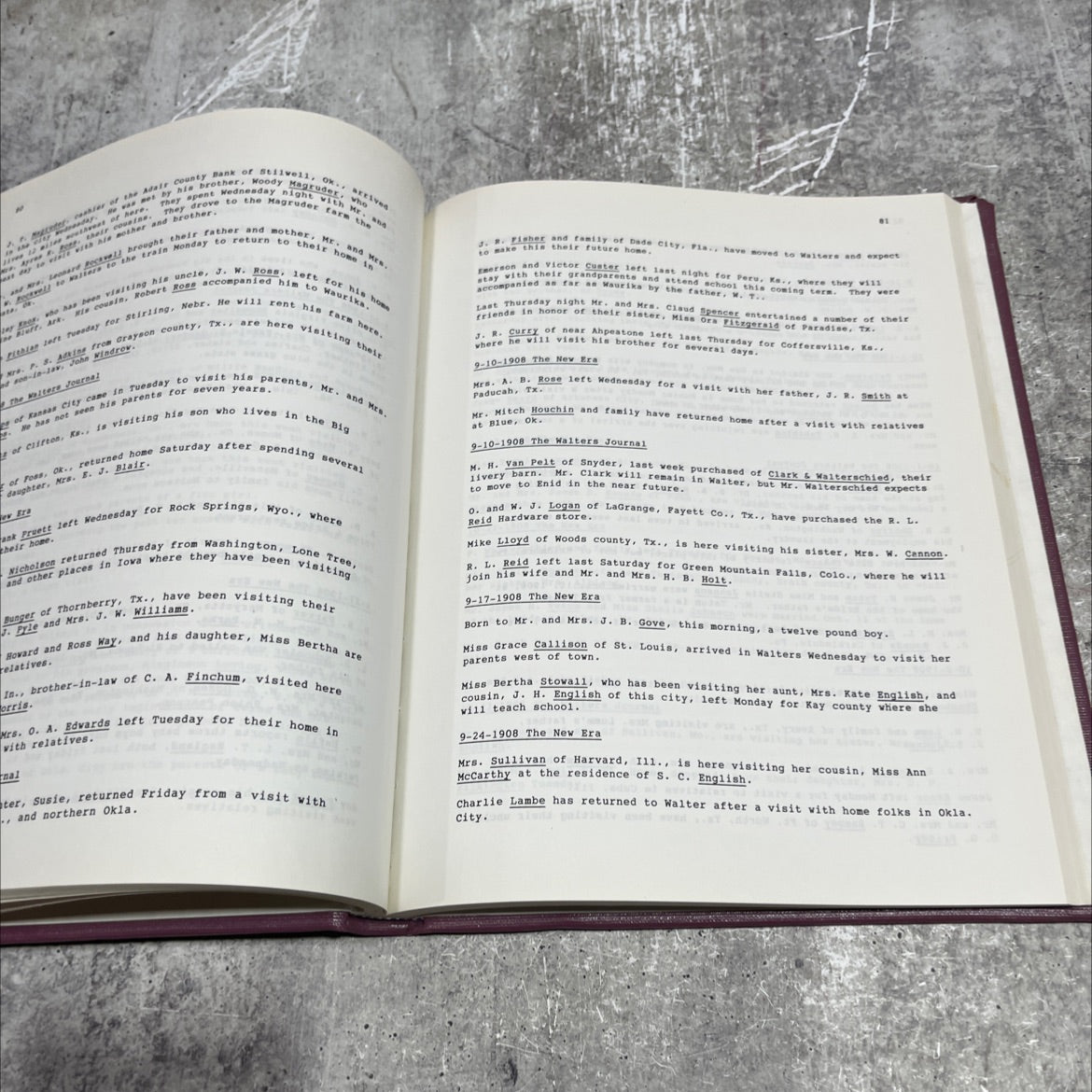 cotton county personals vol. i book, by linda norman garrison, 1989 Hardcover image 3