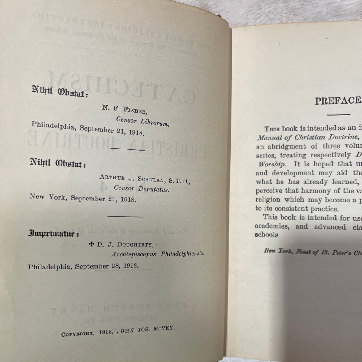 course of religious instruction catechism of christian doctrine no. 4 book, by john joseph mcvey, 1923 Hardcover, image 3