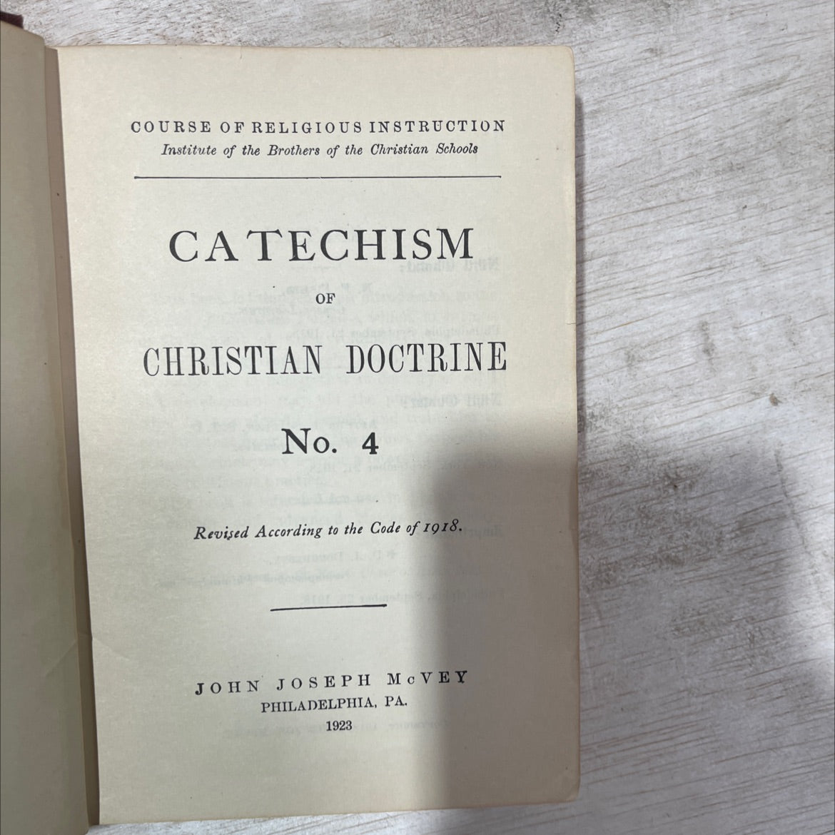 course of religious instruction catechism of christian doctrine no. 4 book, by john joseph mcvey, 1923 Hardcover, image 2