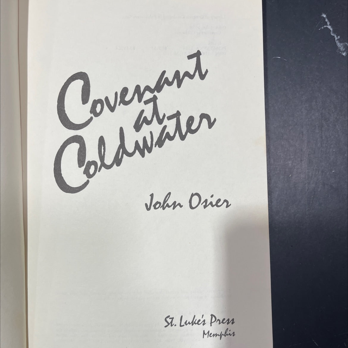 covenant at coldwater book, by John Osier, 1984 Paperback image 2