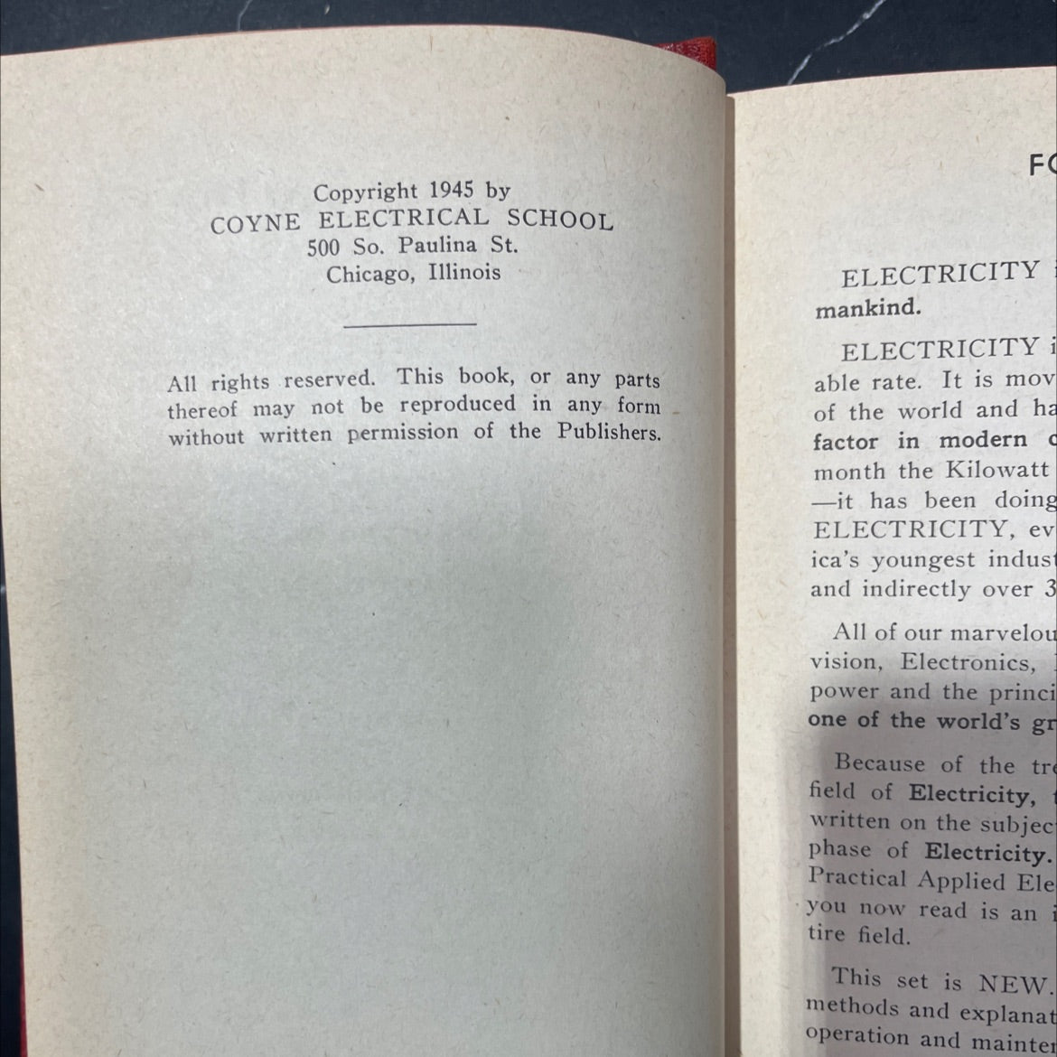 coyne practical applied electricity book, by the technical staff of the coyne electrical school, 1945 Hardcover image 3
