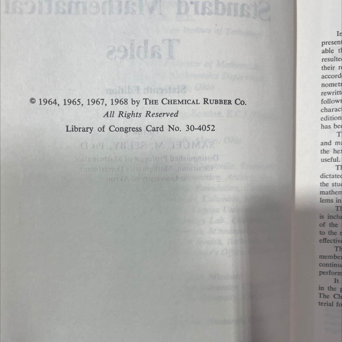 crc standard mathematical tables book, by samuel m. selby, ph.d., 1968 Hardcover image 3