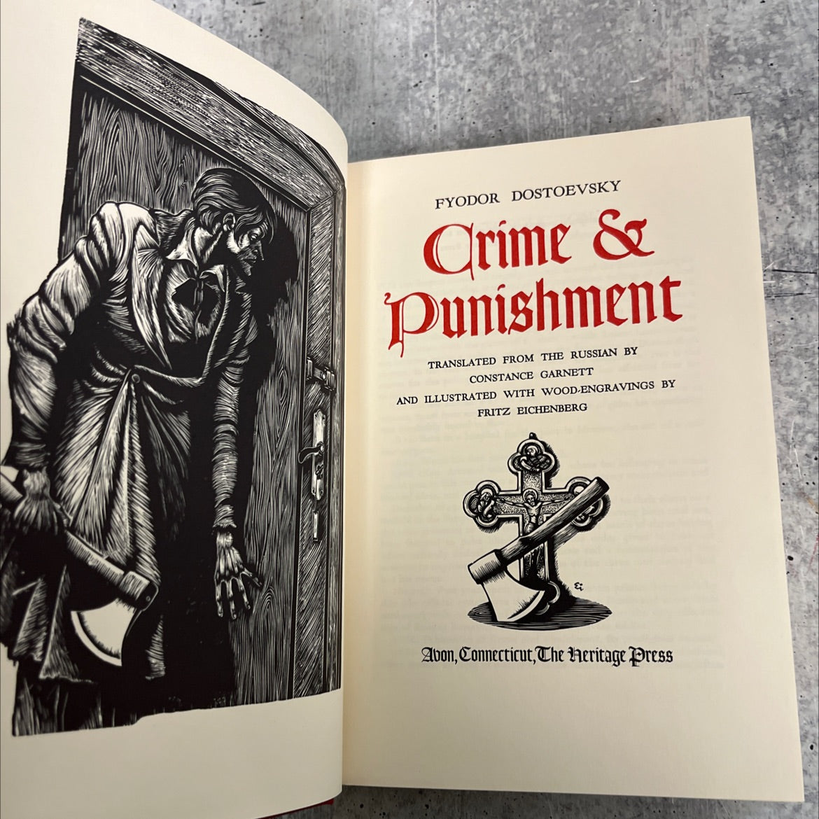 crime & punishment book, by fyodor dostoevsky, 1938 Hardcover image 2