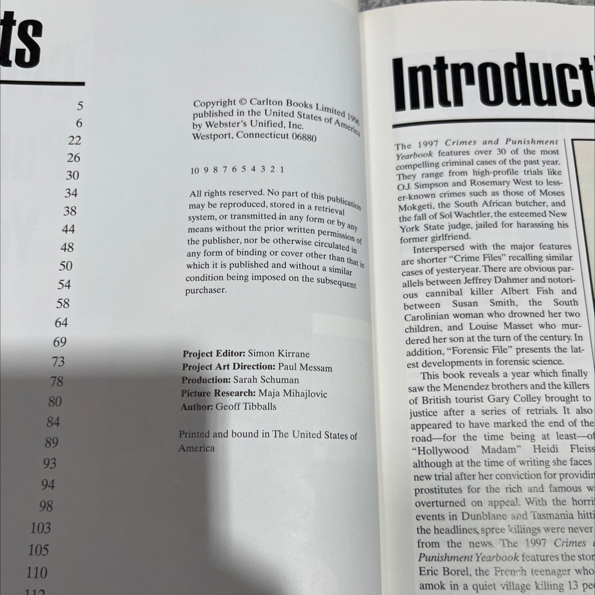 crimes and punishment yearbook book, by Geoff Tibballs, 1997 Hardcover image 3