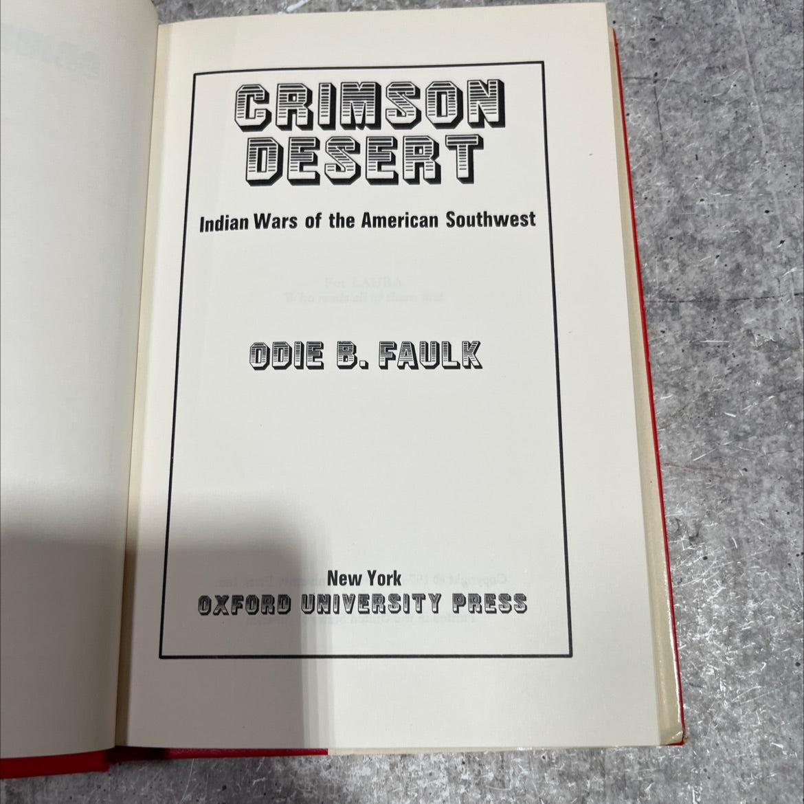 crimson desert indian wars of the american southwest book, by odie b. faulk, 1974 Hardcover image 2
