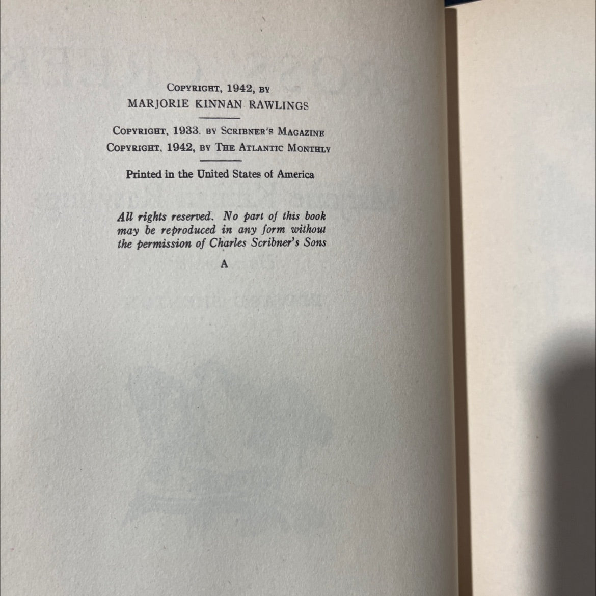 cross creek book, by marjorie kinnan rawlings, 1942 Hardcover image 3