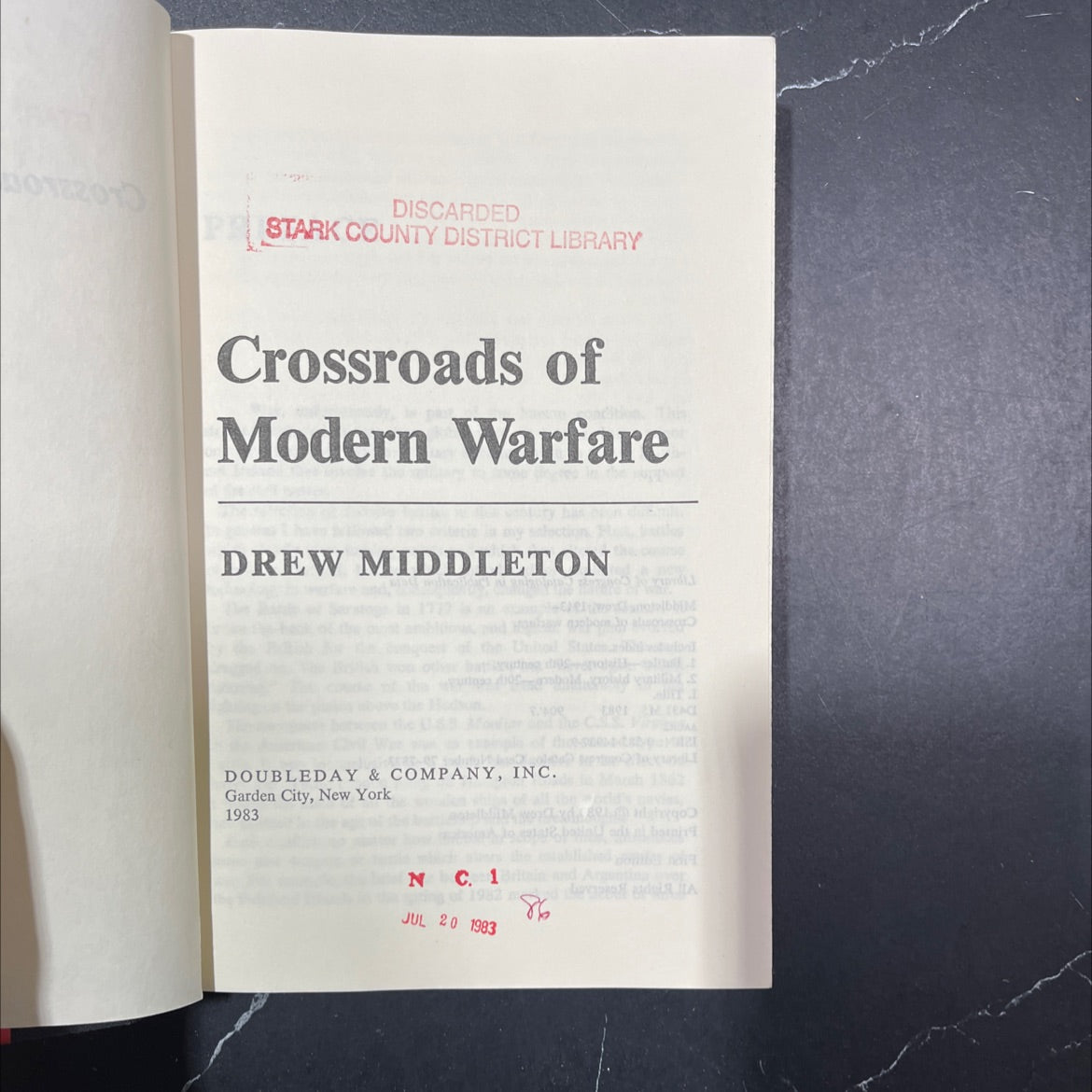 crossroads of modern warfare book, by drew middleton, 1983 Hardcover image 2