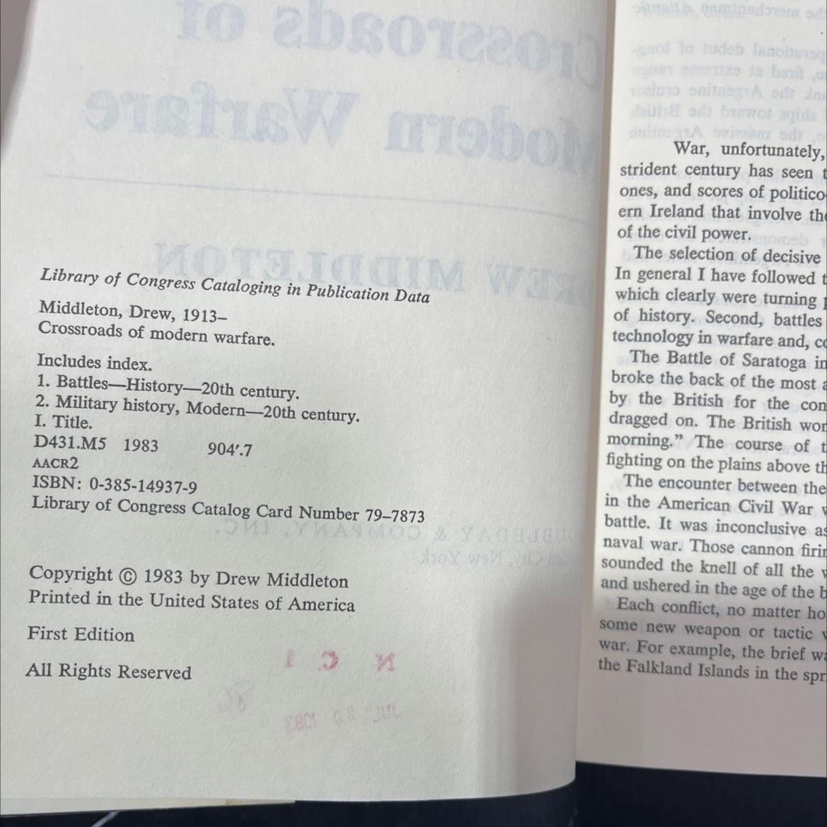 crossroads of modern warfare book, by drew middleton, 1983 Hardcover image 3