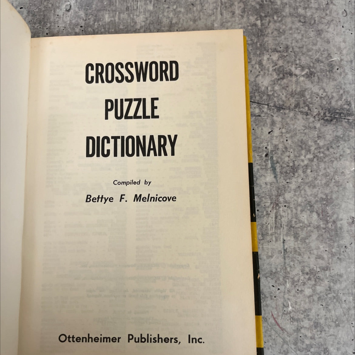 crossword puzzle dictionary book, by bettye f. melnicove, 1964 Hardcover image 2
