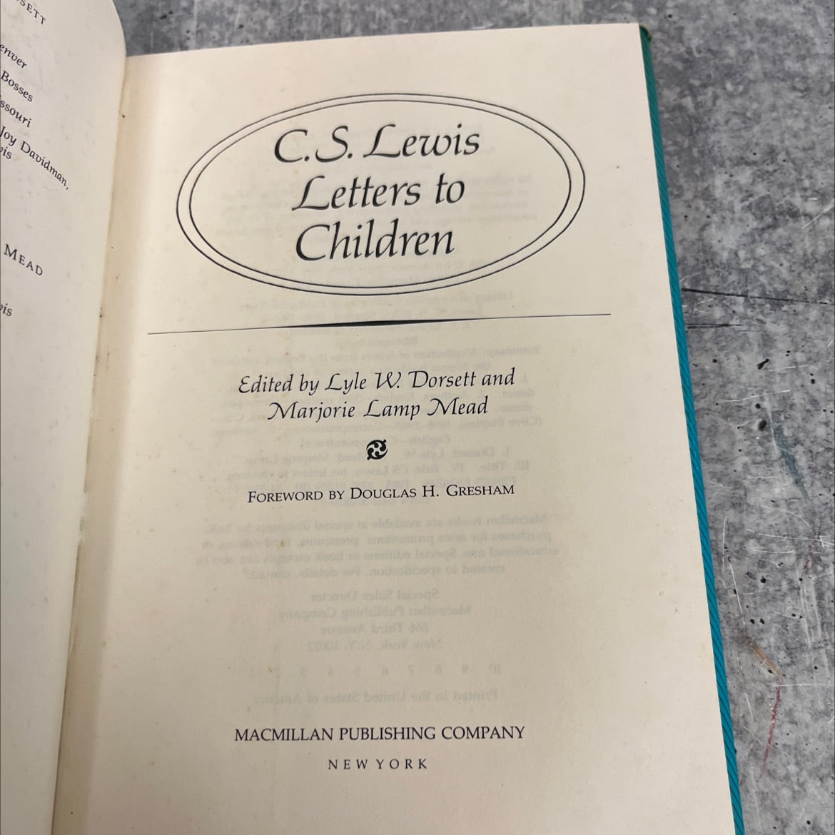 cs lewis, his letters to children book, by c. s. lewis, 1985 Hardcover image 2