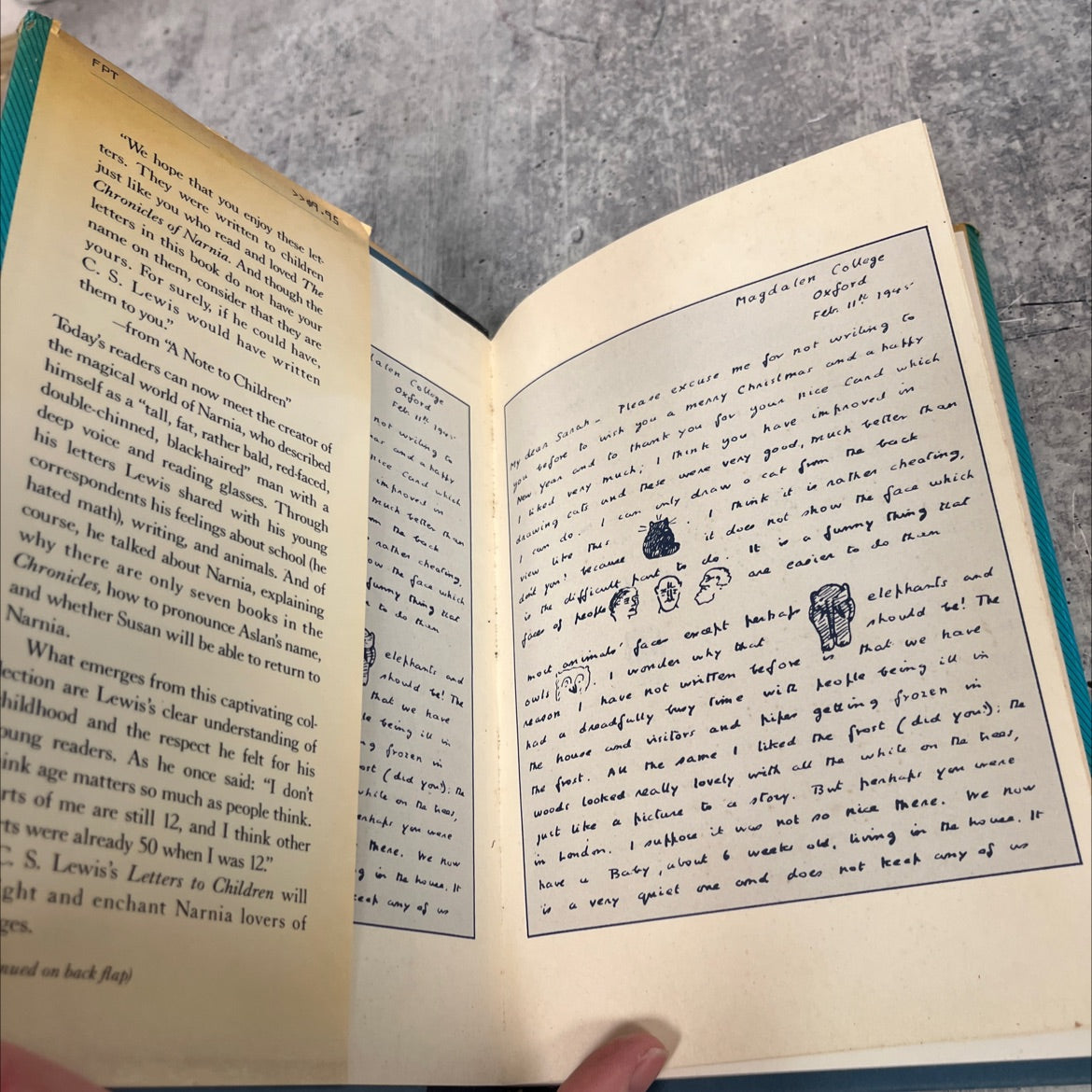cs lewis, his letters to children book, by c. s. lewis, 1985 Hardcover image 4