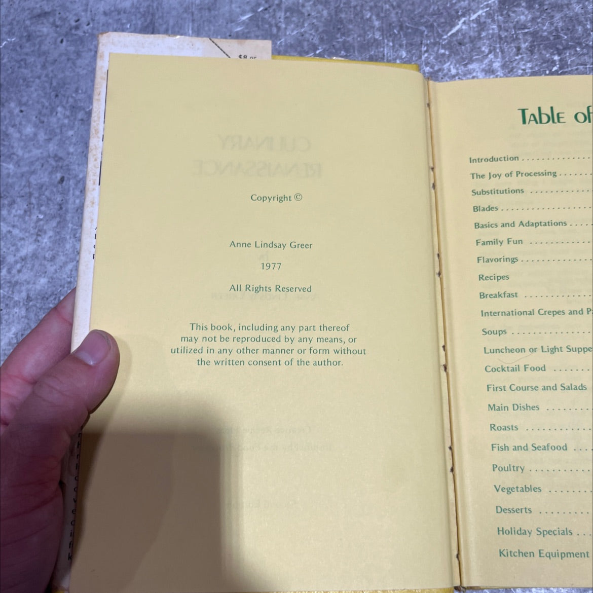 culinary renaissance book, by anne lindsay greer, 1977 Hardcover image 3