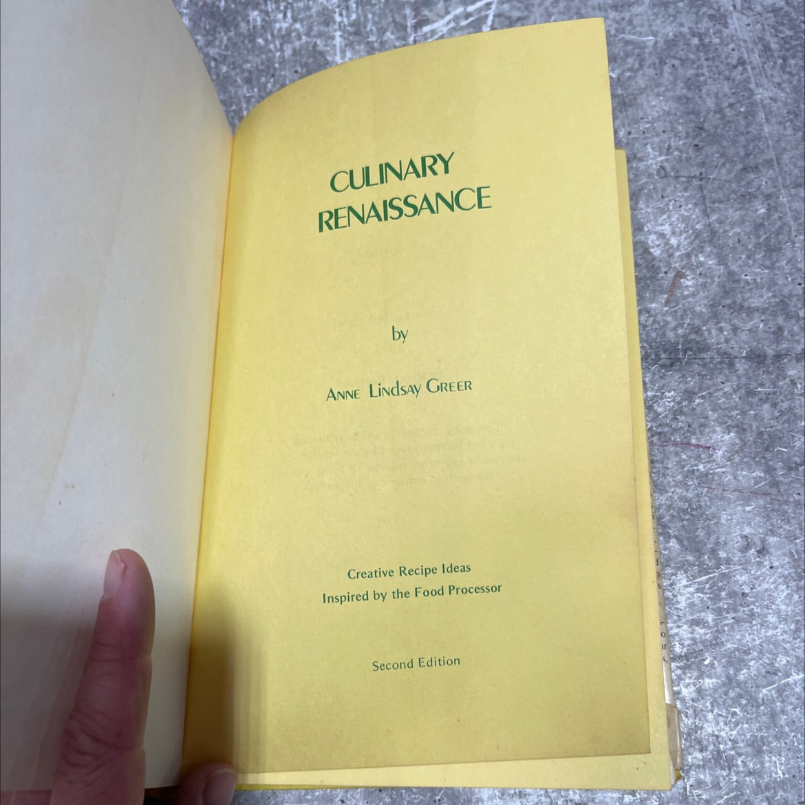 culinary renaissance book, by anne lindsay greer, 1977 Hardcover image 2