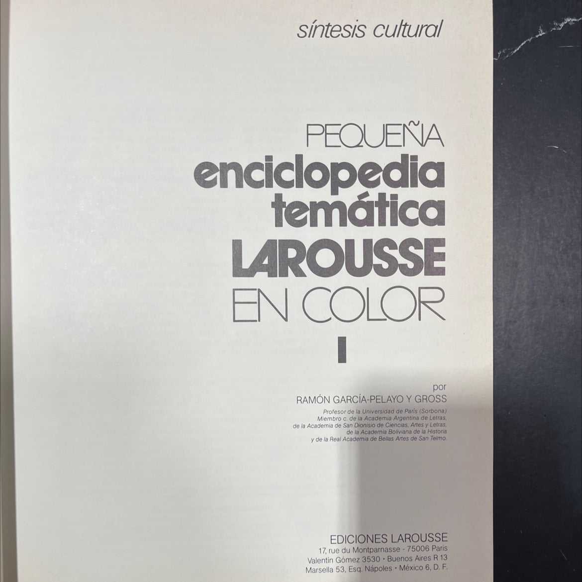 cultural synthesis small thematic encyclopedia larousse in color book, by ramón garcía-pelayo y gross, 1978 Hardcover image 2