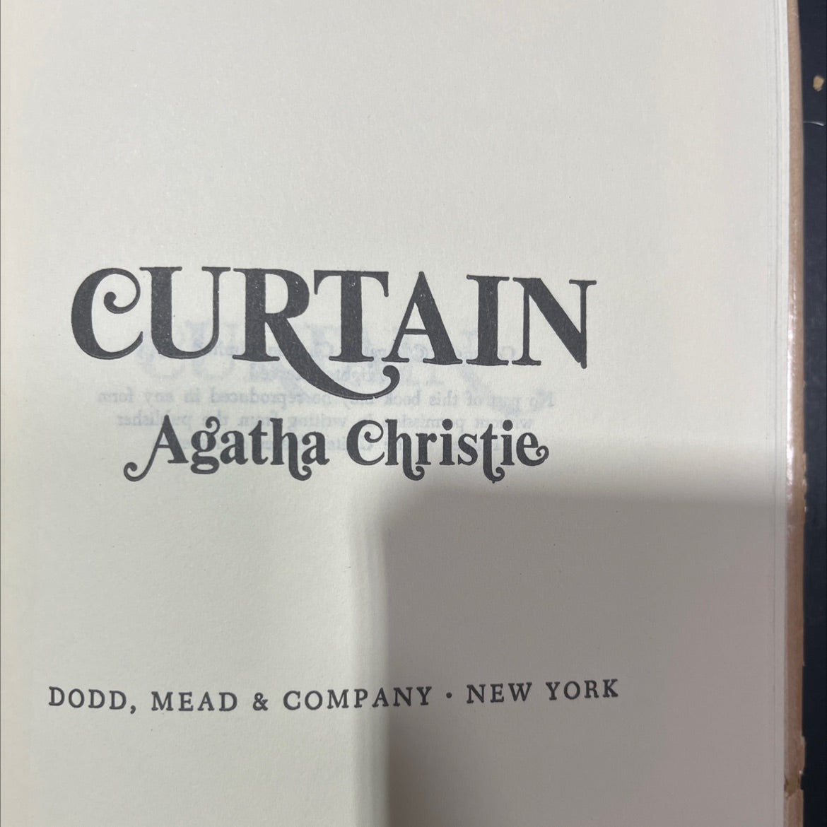 curtain book, by agatha christie, 1975 Hardcover image 2