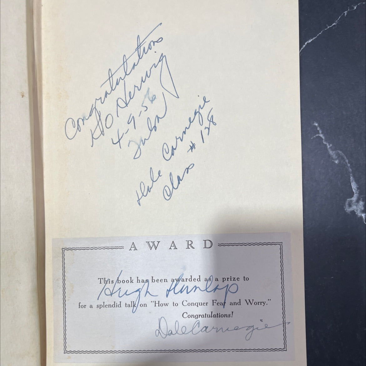 SIGNED dale carnegie's biographical roundup highlights in the lives of forty famous people book, by dale carnegie, 1944 image 4