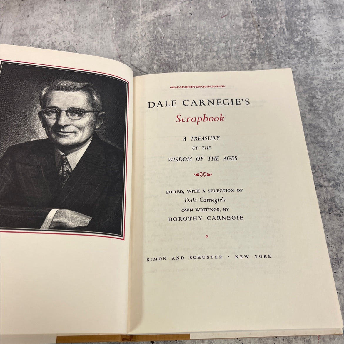 dale carnegie's scrapbook a treasury of the wisdom of the ages book, by dale carnegie, 1959 Hardcover image 2