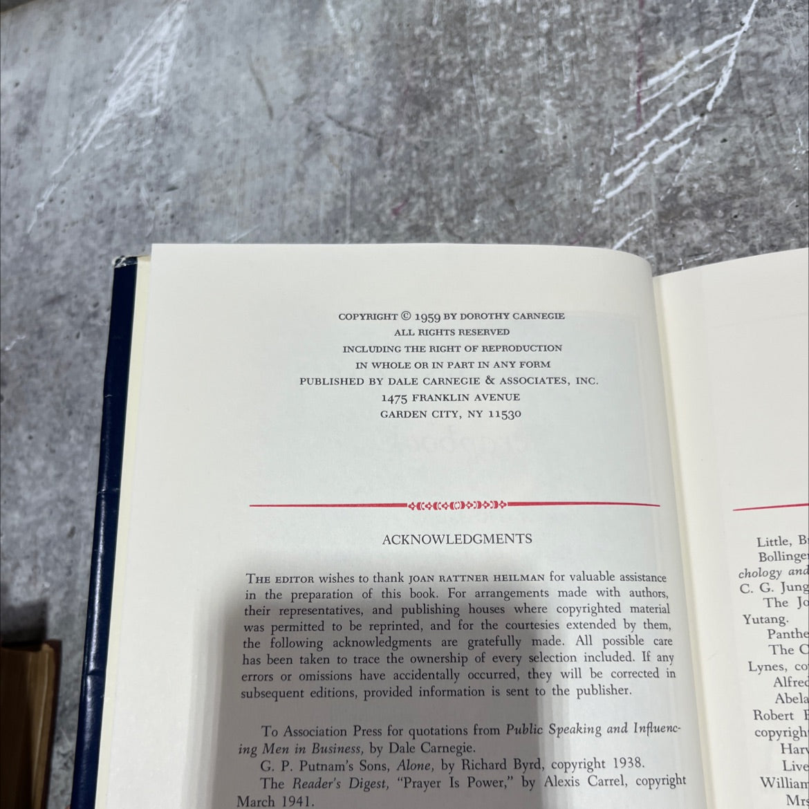 dale carnegie's scrapbook a treasury of the wisdom of the ages book, by dorothy carnegie, 1959 Hardcover image 3