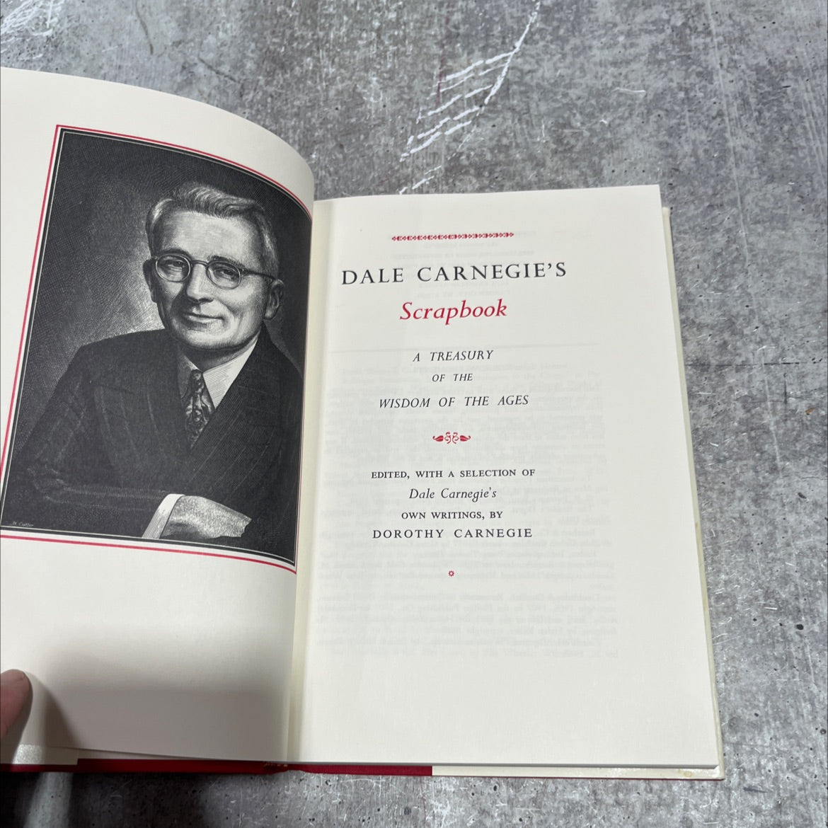 dale carnegie's scrapbook a treasury of the wisdom of the ages book, by dorothy carnegie, 1959 Hardcover image 2
