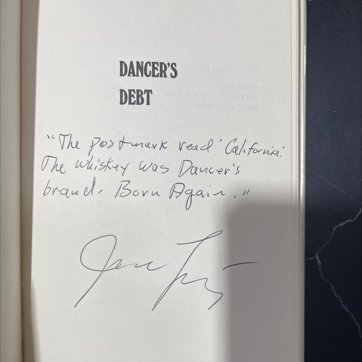 SIGNED dancer's debt book, by John Lutz, 1988 Hardcover, First Edition image 4