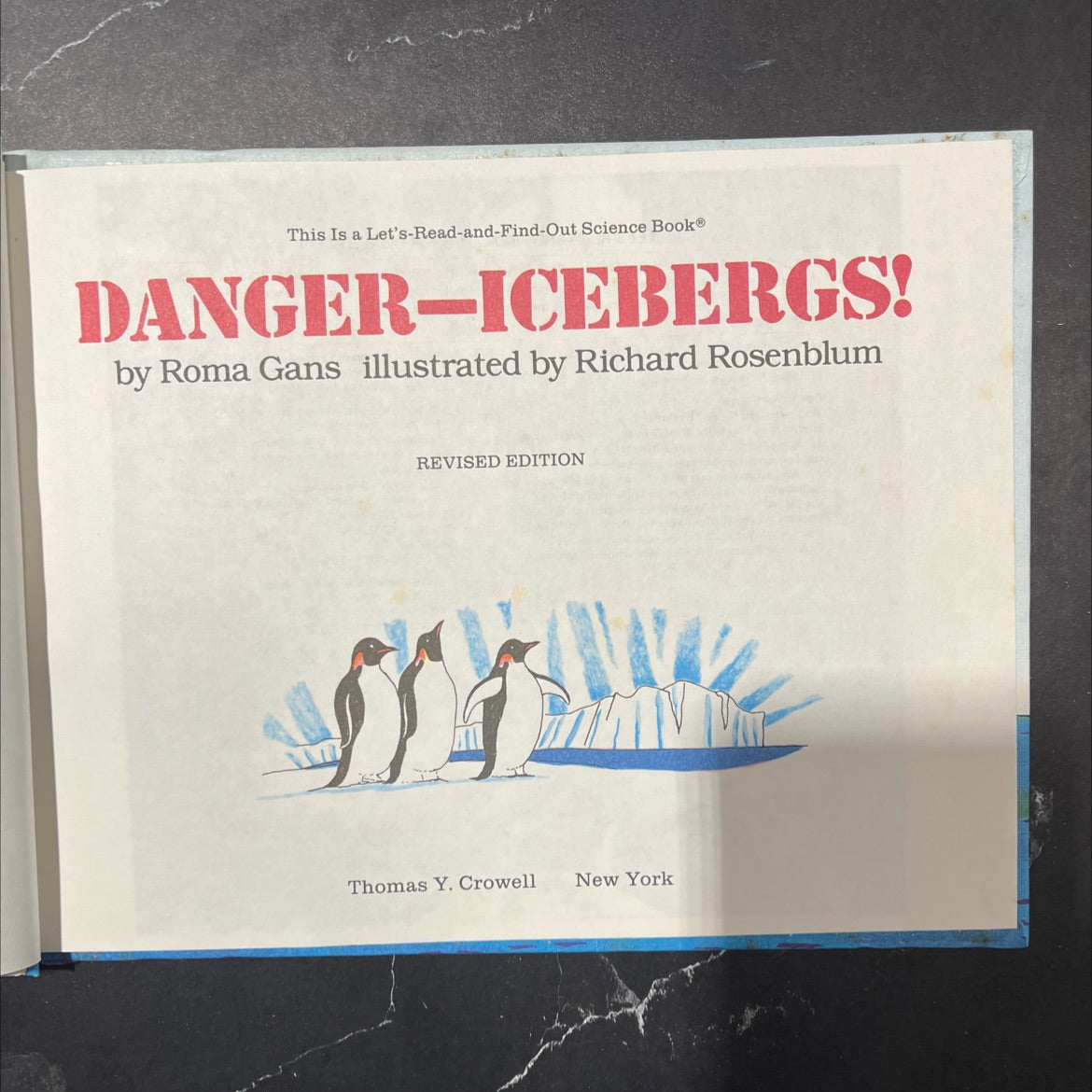 danger-icebergs! book, by roma gans, 1987 Hardcover image 2