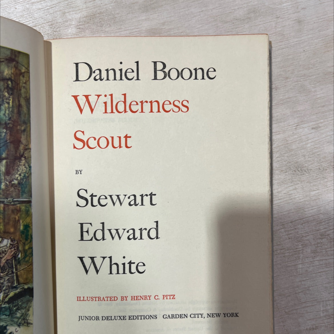 daniel boone wilderness scout book, by stewart edward white, 1957 Hardcover, Vintage image 2