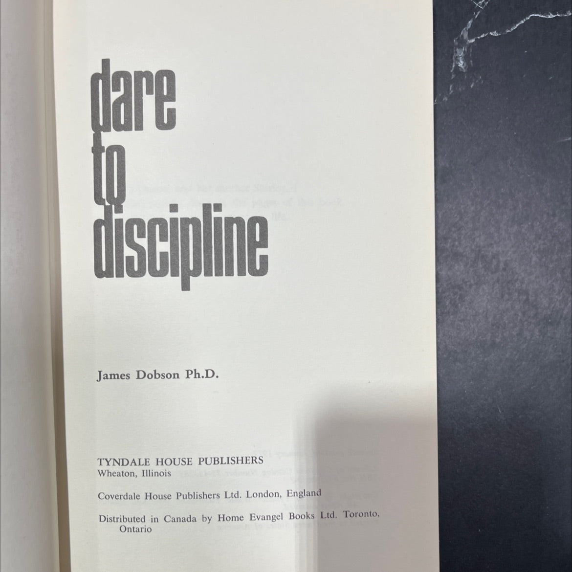 dare to discipline book, by James Dobson Ph.D., 1970 Hardcover image 2