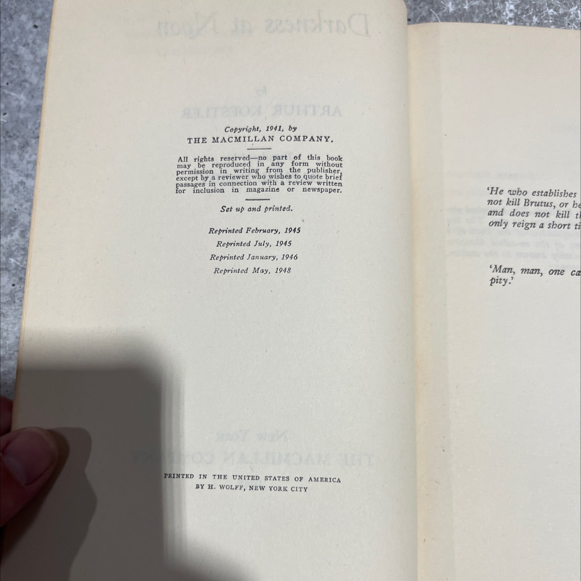 darkness at noon book, by arthur koestler, 1948 Hardcover image 3