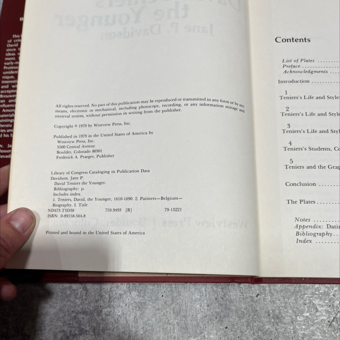 david teniers the younger book, by jane p. davidson, 1979 Hardcover image 3