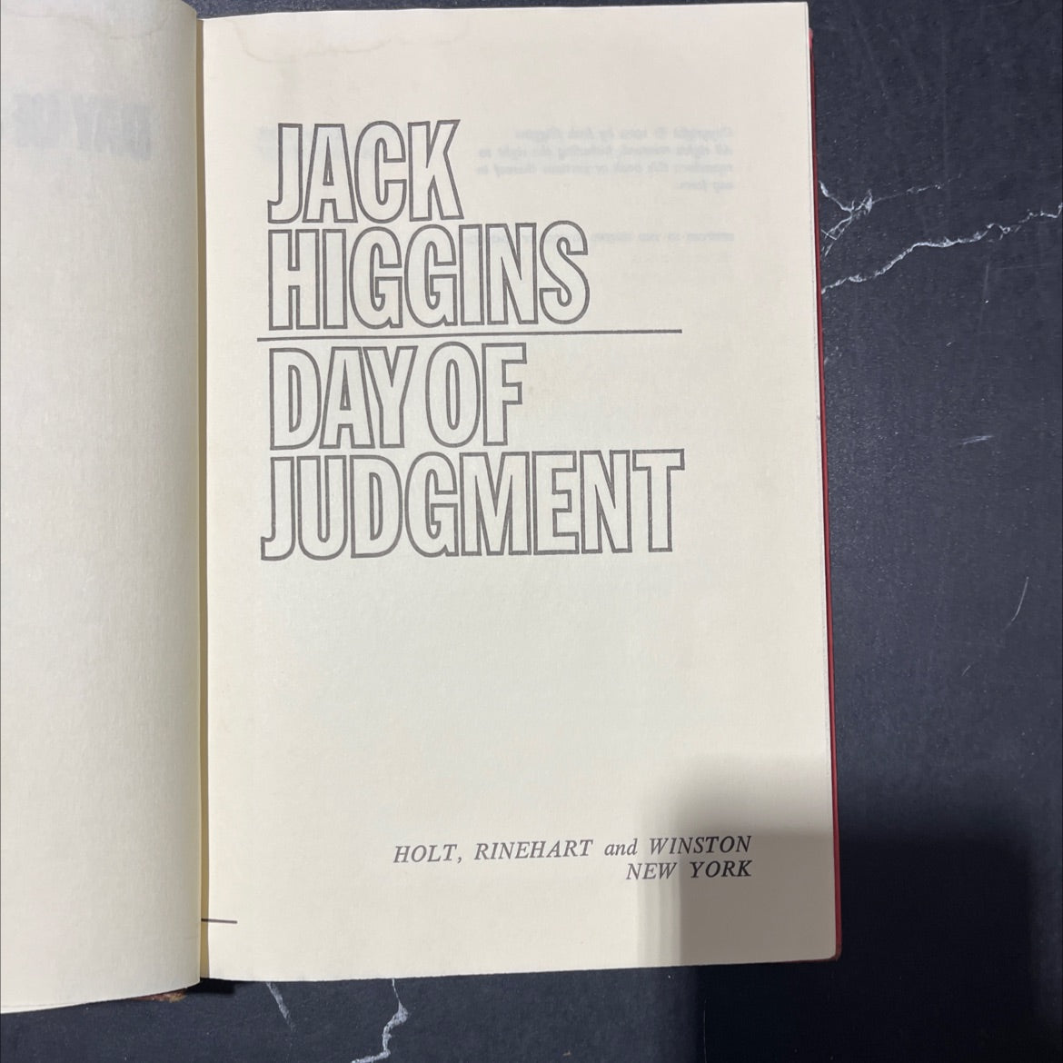 day of judgment book, by Jack Higgins, 1979 Hardcover image 2