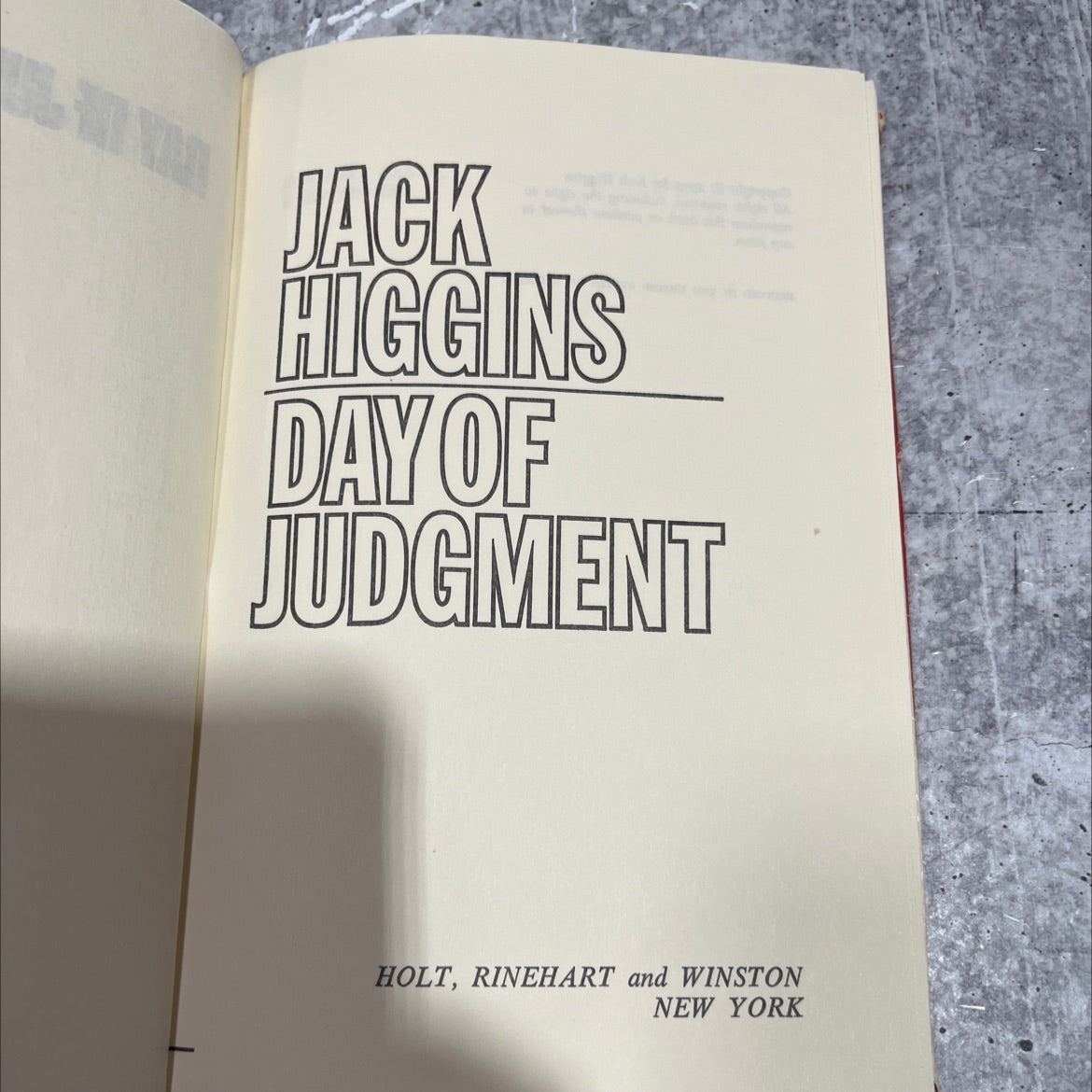 day of judgment book, by jack higgins, 1979 Hardcover image 2