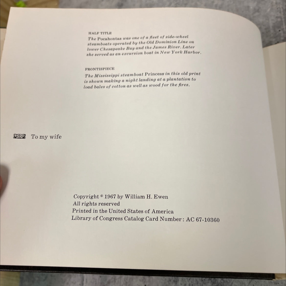 days of the steamboats book, by william h. ewen, 1967 Hardcover image 3