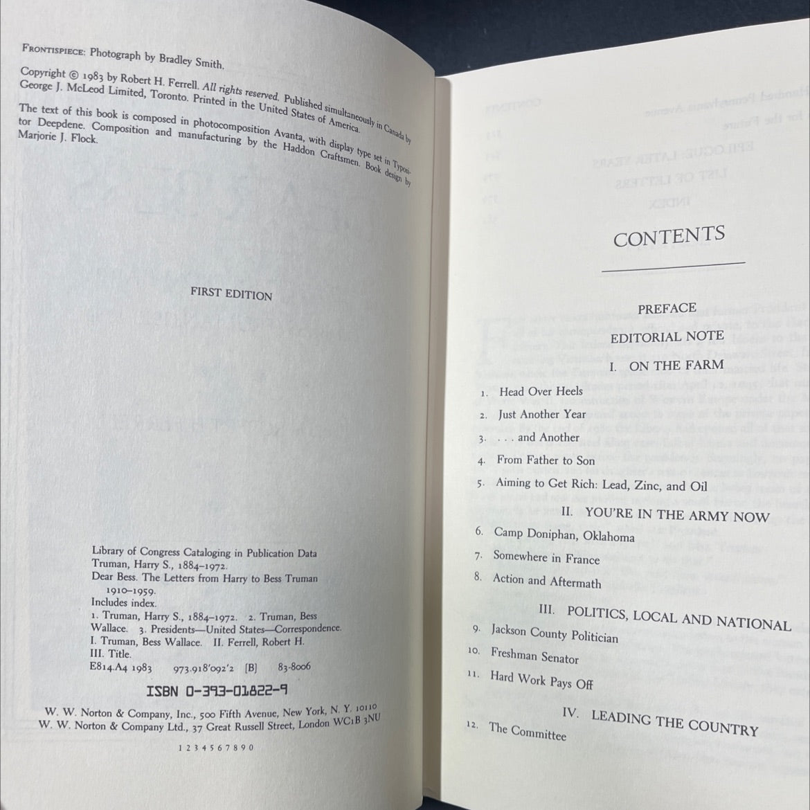 dear bess: the letters from harry to bess truman, 1910-1959 book, by Robert H. Ferrell, 1983 Hardcover image 3